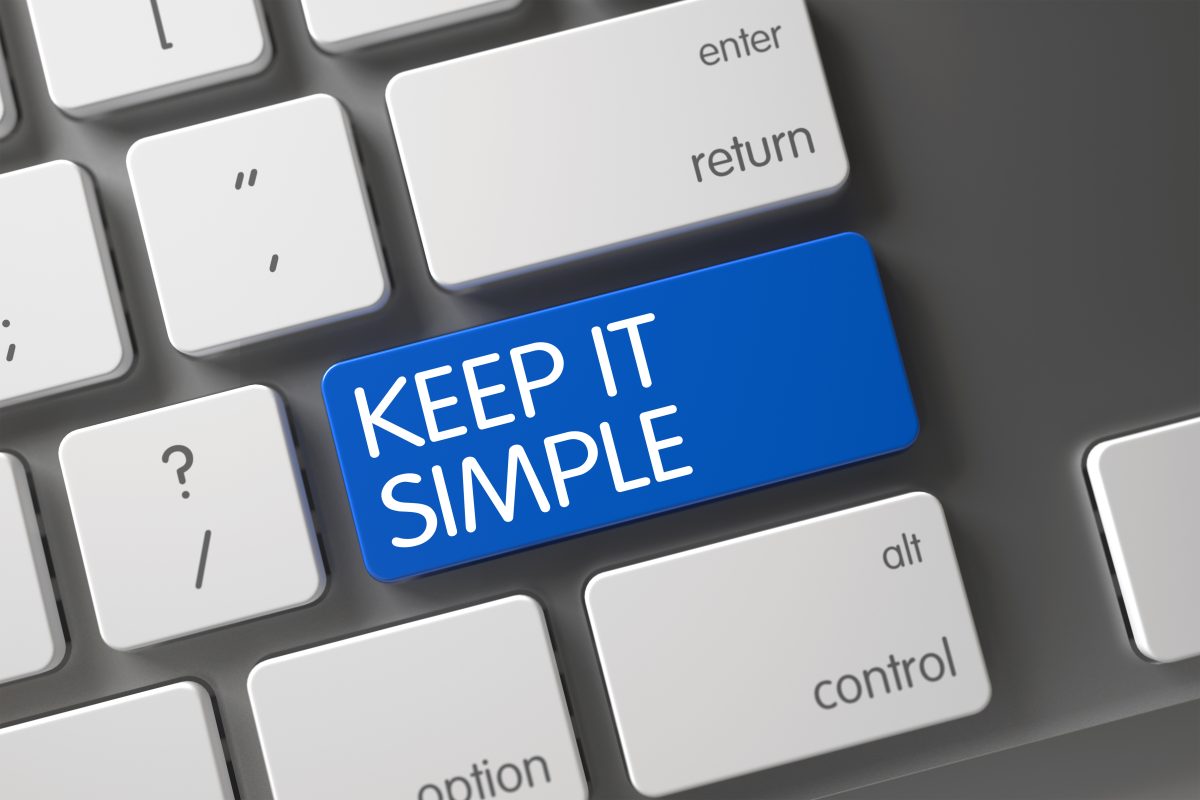 a keyboard that says keep it simple